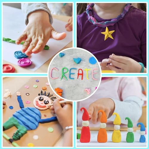 Eclet 24 Pcs Colours Colors Air Dry Clay. Super Light DIY Clay for Model Air Dry Clay Fun Toy, Creative Art DIY Crafts, Gift for Kids ((Clay Pack of 24 Pcs)|B099DCKS8H