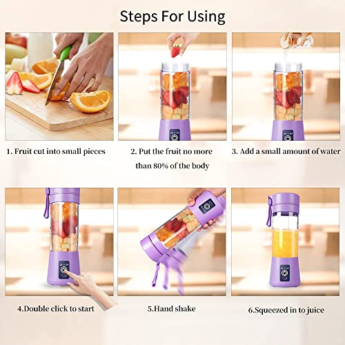 Etekcity Portable 6-Blade Juicer Blender with built-in Jar, Juice Mixer Bottle,Fruit Juice Machine,USB Rechargeable Personal Size Juicer Grinder for Juices,Protein&Milk Shakes (REDQ1)|B0FFYZPVKF