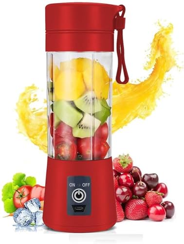 Etekcity Portable 6-Blade Juicer Blender with built-in Jar, Juice Mixer Bottle,Fruit Juice Machine,USB Rechargeable Personal Size Juicer Grinder for Juices,Protein&Milk Shakes (REDQ1)|B0FFYZPVKF