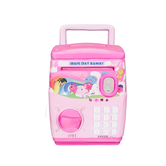 Premium Piggy Bank For Kids With Finger Print Smart Sensor Atm Savings Money Bank With Electronic Lock For Kids, Modern, Pink