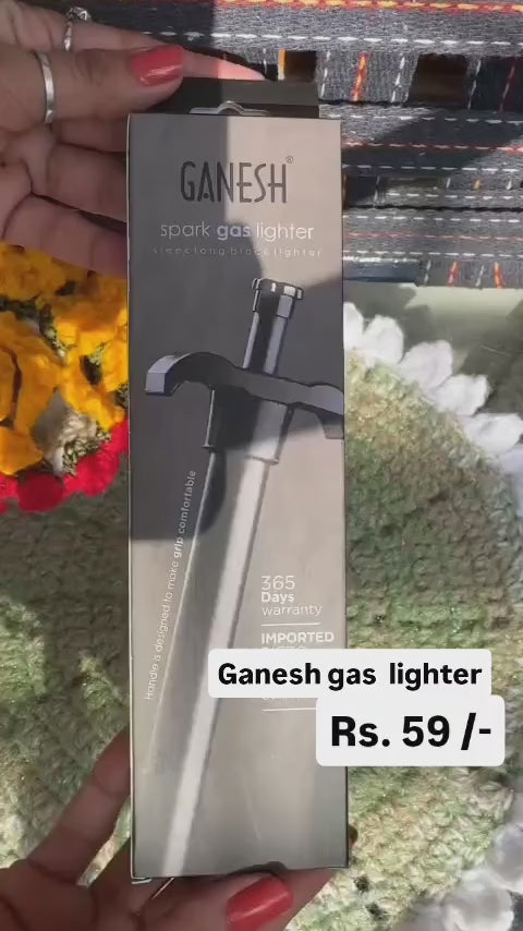 Ganesh Spark Gas Lighter for Kitchen Use Restaurants Metal Gas Stove Lighter Regular Size Easy Grip Long Lasting, Rust Proof